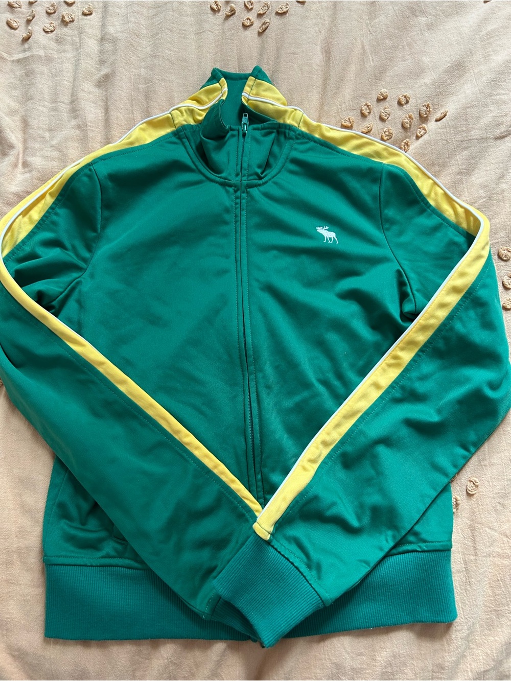 Abercrombie & Fitch Teal Sweatshirt with Yellow Embroidery